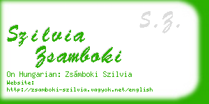 szilvia zsamboki business card